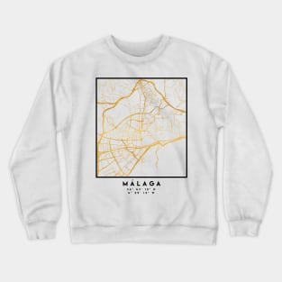 MALAGA SPAIN CITY STREET MAP ART Crewneck Sweatshirt